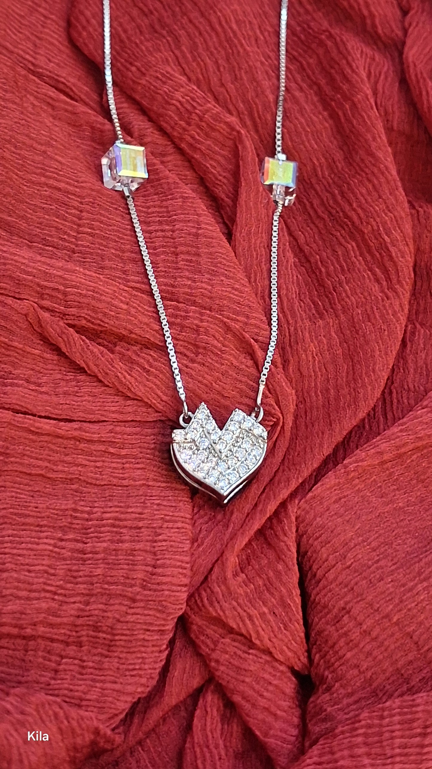 925 Silver Premium Chain 18 Inches with Magnet Heart | Stylish Romantic Design | Jewellery