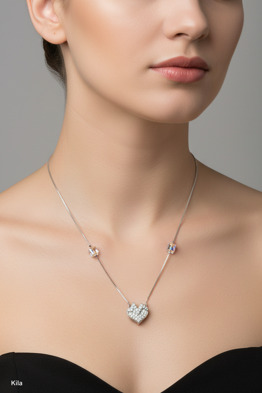 925 Silver Premium Chain 18 Inches with Magnet Heart | Stylish Romantic Design | Jewellery