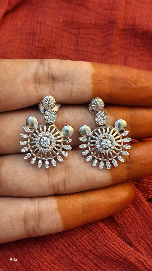 92.5 Silver Earrings | Stylish Refined Design | Elegant Jewellery