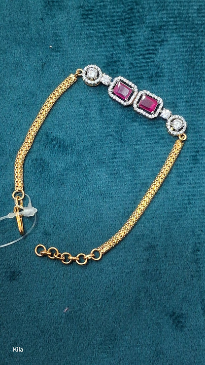 92.5 Silver Gold Plated Bracelet | Stylish Premium Finish | Elegant Jewellery