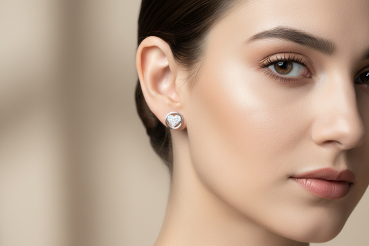 92.5 Silver Heart Shape Studs | Stylish Elegant Design | Jewellery