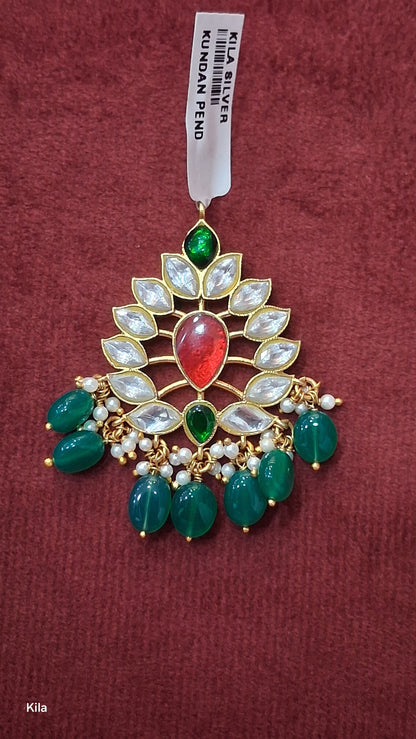 92.5 Silver Gold Plated Mozo Pendant | Stylish Modern Design | Elegant Jewellery