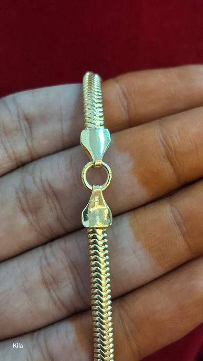 92.5 Silver Gold Plated Thaali Chain 22 Inches | Stylish Premium Design | Elegant Jewellery
