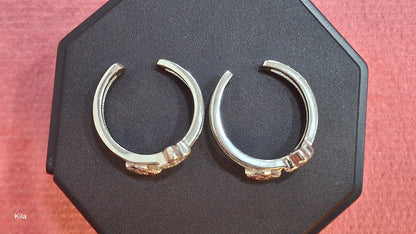 92.5 Silver White & Pink Stone Toe Rings | Premium Dual Tone Design | Jewellery