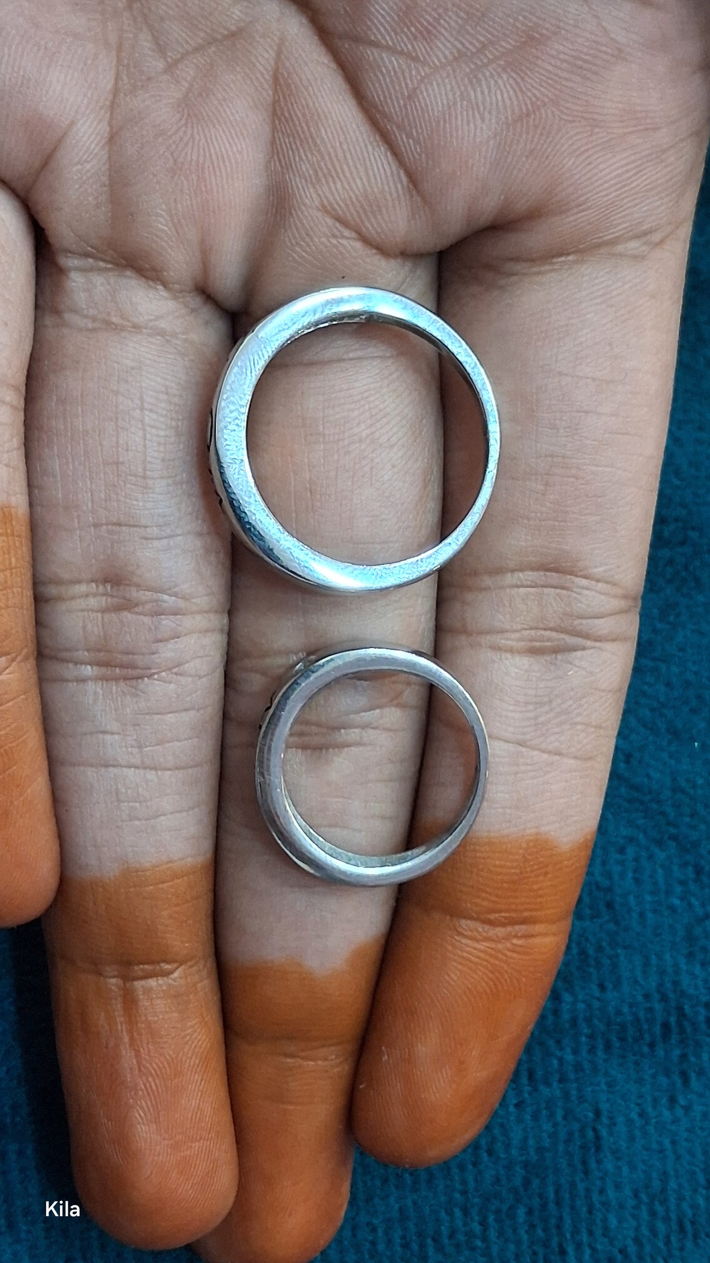 92.5 Silver Couple Rings (Men Size 19 | Women Size 8) | Stylish Elegant Design | Jewellery