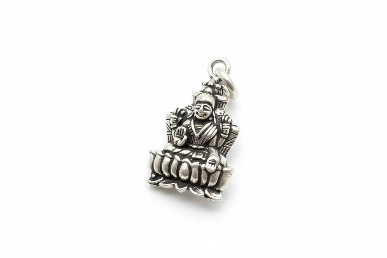 92.5 Silver Oxidised Lakshmi Devi Pendant | Traditional Prosperity Design | Jewellery