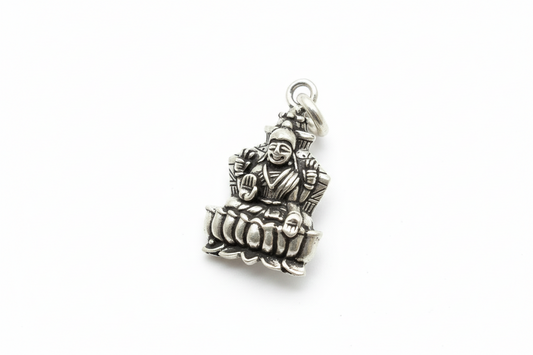 92.5 Silver Oxidised Lakshmi Devi Pendant | Traditional Prosperity Design | Jewellery
