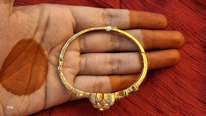 92.5 Silver Gold Plated Kada | Stylish Premium Design | Elegant Jewellery