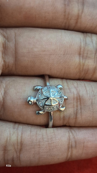 92.5 Silver Refined Tortoise Ring | Polished Finish | Stylish Jewellery