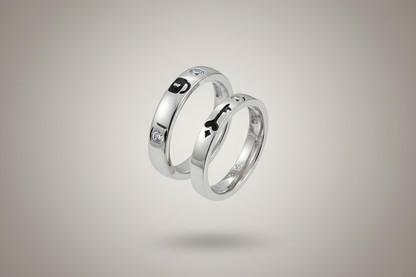 92.5 Silver Couple Rings (Men Size 21 | Women Size 11) | Stylish Matching Design | Elegant Jewellery