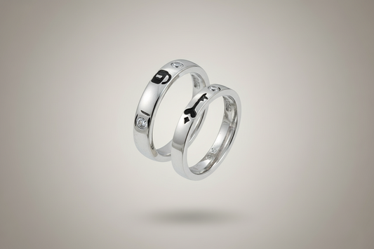 92.5 Silver Couple Rings (Men Size 21 | Women Size 11) | Stylish Matching Design | Elegant Jewellery