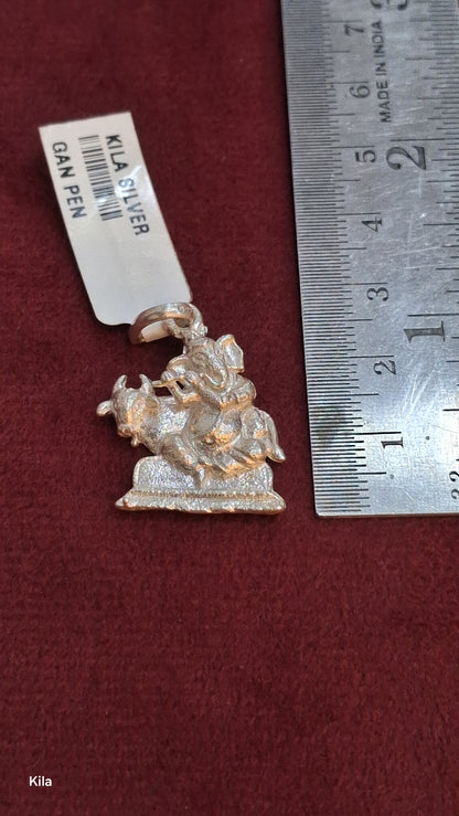 92.5 Silver Ganesha Blessing Pendant | Stylish Spiritual Design | Jewellery