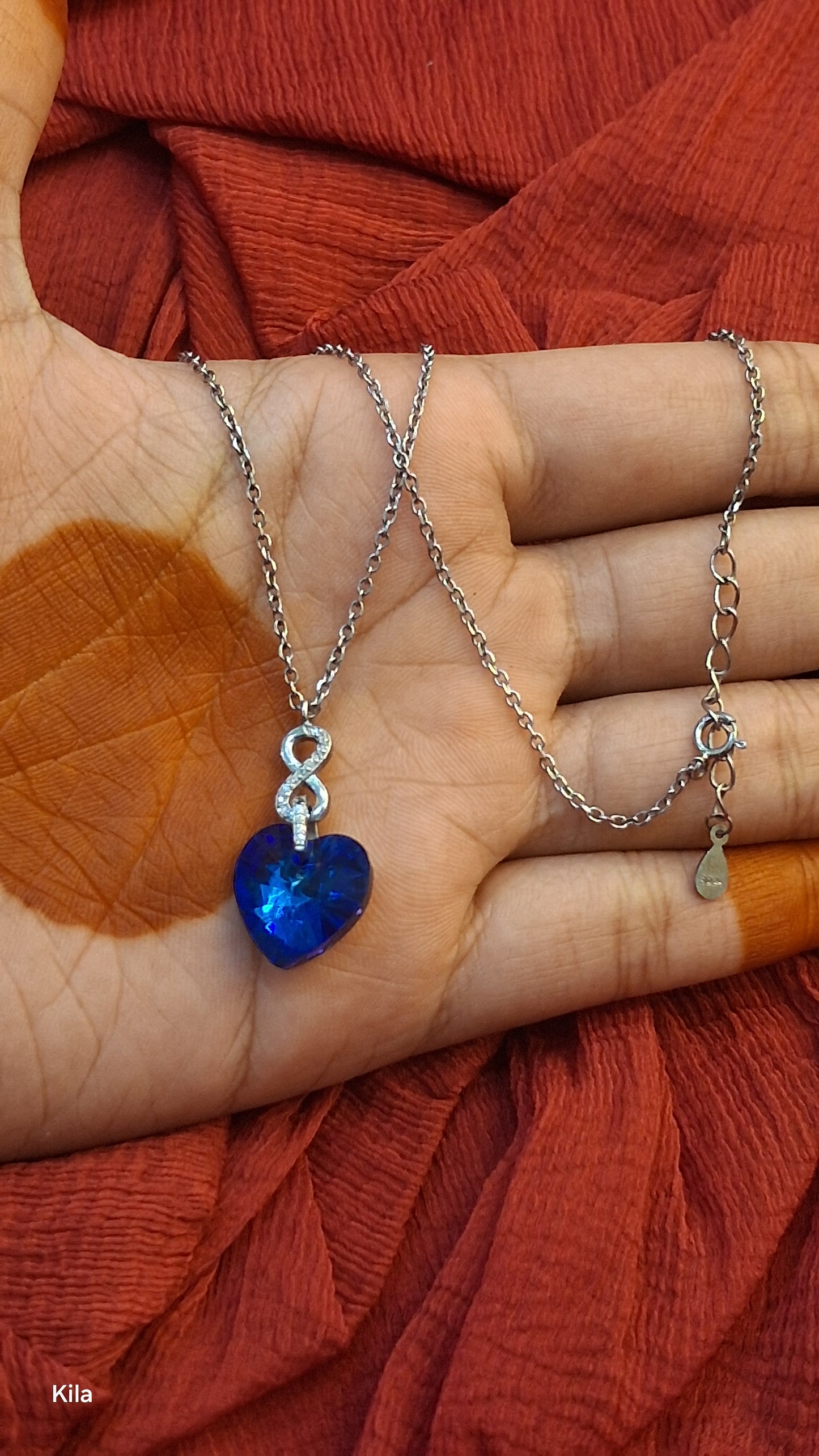 925 Silver Blue Pendant Chain 18 Inches | Stylish Elegant Design | Jewellery