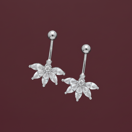 92.5 Silver Five Leaf Bugadi with Center Stone | Stylish Premium Design | Elegant Jewellery