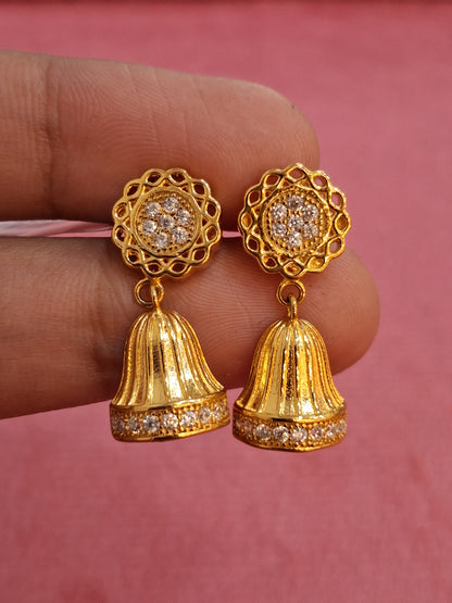 92.5 Silver Round Jhumki Earrings | Traditional Elegant Design | Jewellery