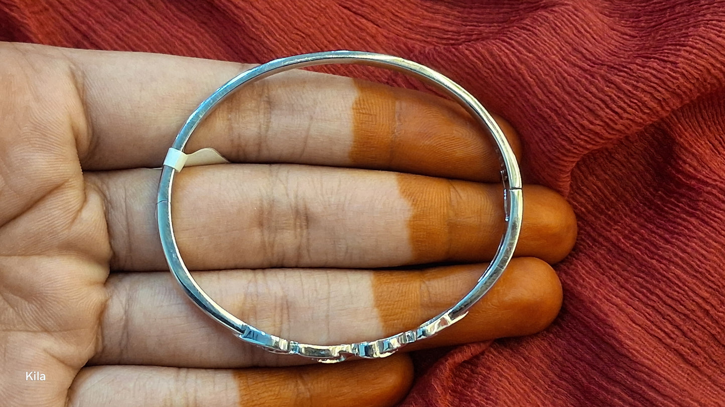 92.5 Silver Kada | Stylish Traditional Design | Elegant Jewellery