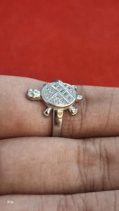 92.5 Silver Premium Tortoise Ring | Stylish Protective Symbol | Elegant Jewellery