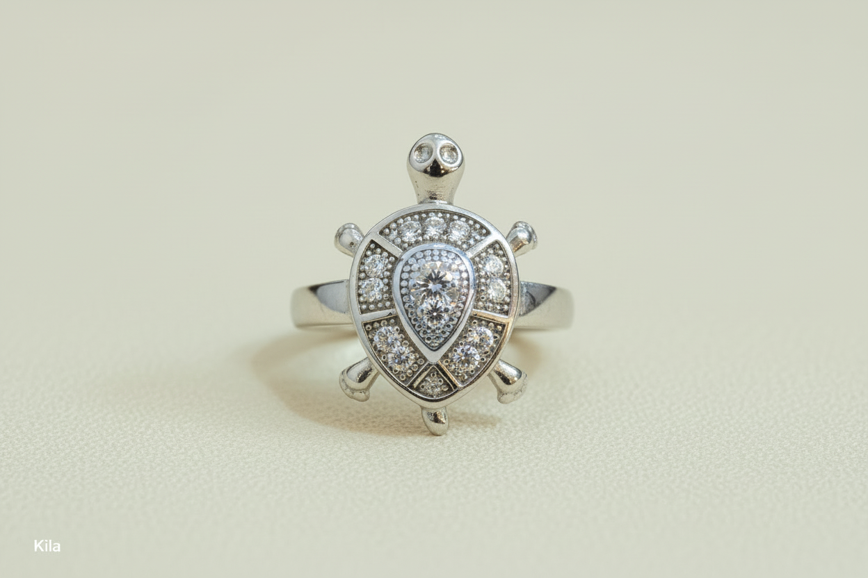 92.5 Silver Traditional Tortoise Ring | Classic Good Luck Design | Jewellery