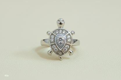 92.5 Silver Traditional Tortoise Ring | Classic Good Luck Design | Jewellery