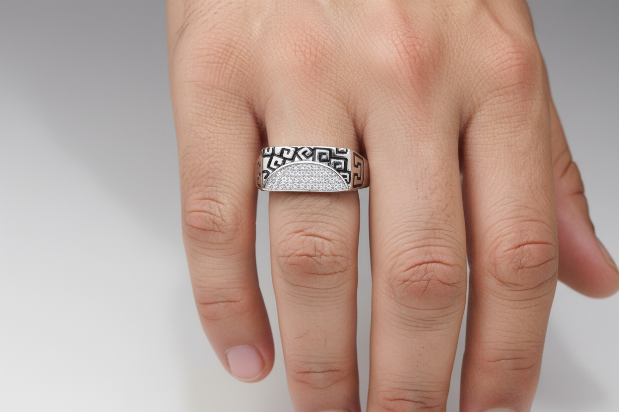 92.5 Silver Men’s Ring Size 23 | Stylish Premium Design | Elegant Jewellery