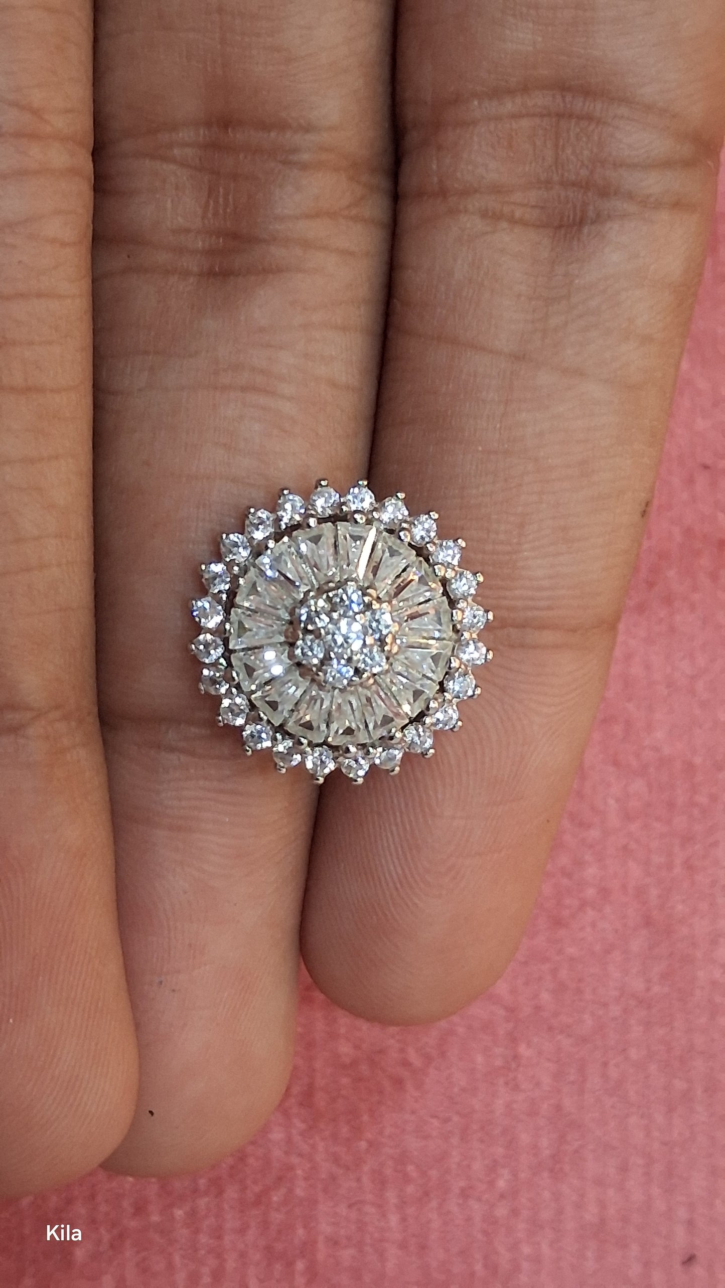 92.5 Silver White Stone Earrings | Sparkling Elegant Design | Jewellery