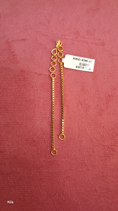 92.5 Silver Simple Gold Plated Back Chain | Minimal Elegant Design | Jewellery