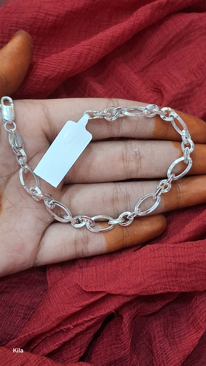 92.5 Silver Men’s Bracelet 8 Inches | Stylish Classic Design | Elegant Jewellery