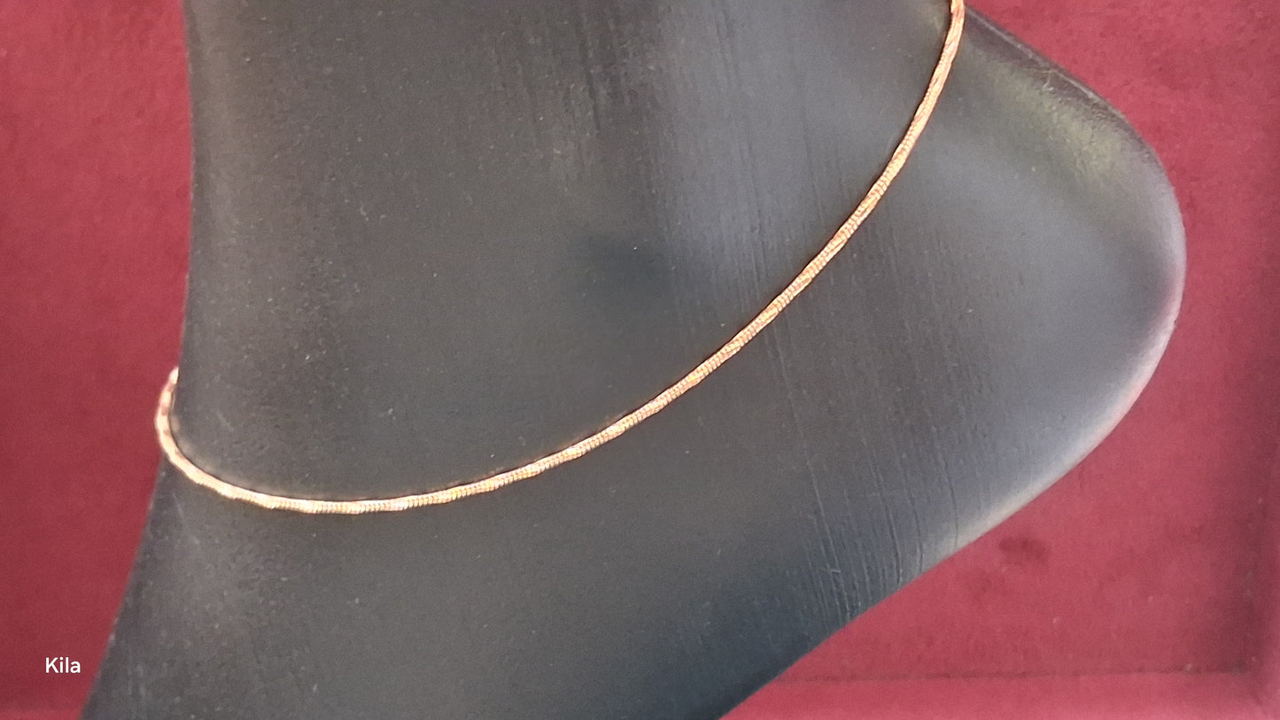 92.5 Silver Rose Gold Plated Anklets | Stylish Premium Finish | Elegant Jewellery