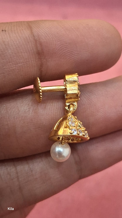 92.5 Silver Gold Plated Jhumki Earrings | Classic Ethnic Design | Stylish Jewellery