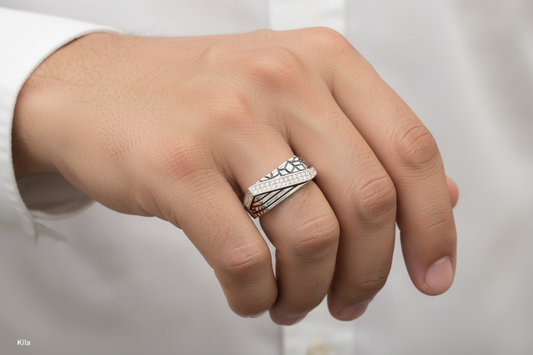 92.5 Silver Men’s Ring Size 23 | Stylish Bold Finish | Elegant Fashion Jewellery