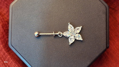 92.5 Silver Flower Bugadi | Stylish Minimal Floral Design | Elegant Jewellery