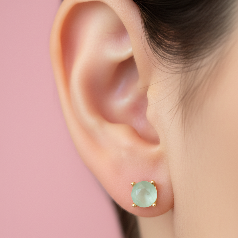 92.5 Silver Gold Plated Stud Earrings | Elegant Minimal Design | Everyday Jewellery