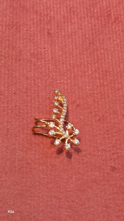 92.5 Silver Premium Gold Plated Earcuff | Elegant Trendy Design | Jewellery