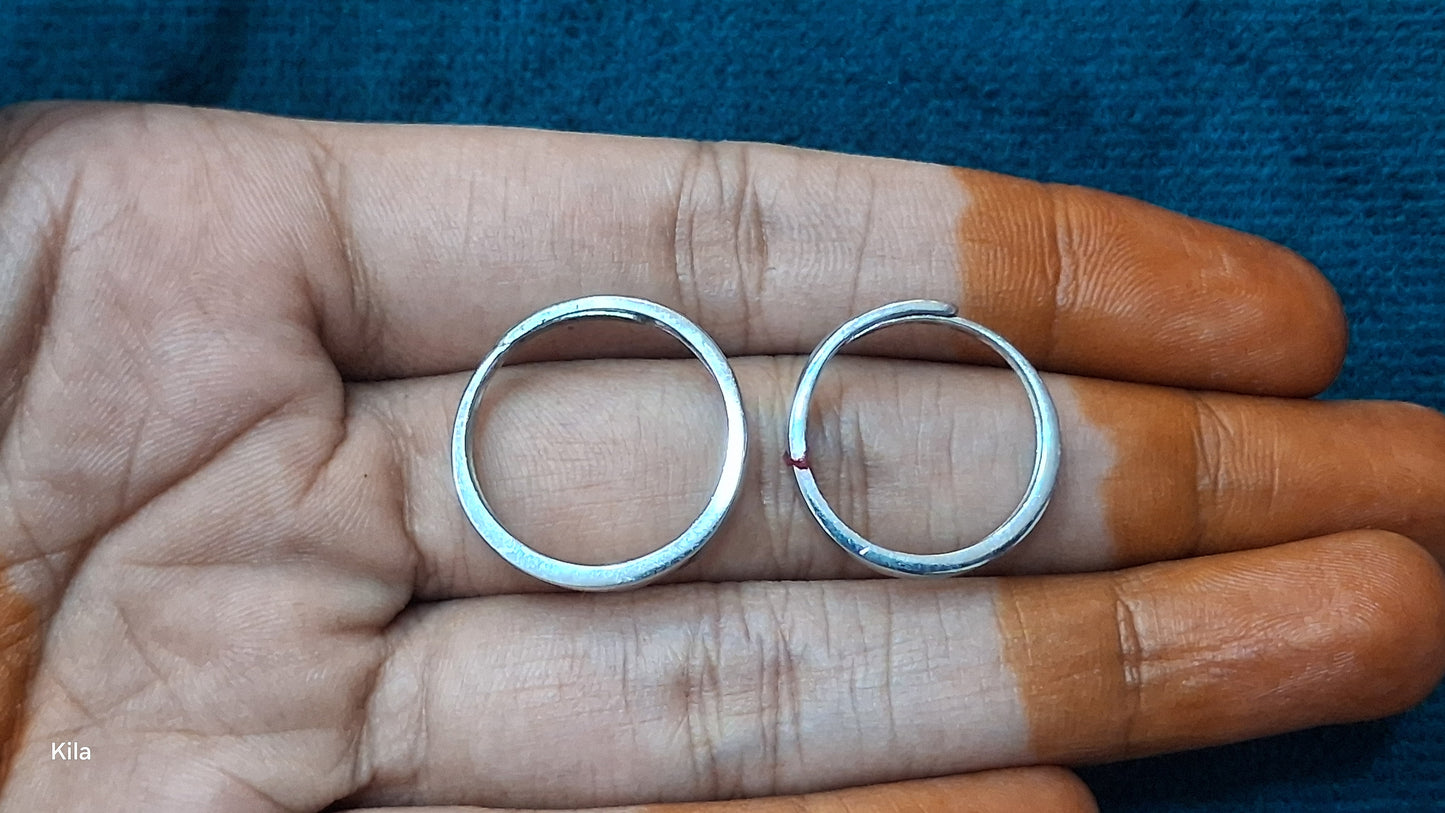 92.5 Silver Couple Rings (Men Size 17 | Women Size 13) | Stylish Elegant Matching Design | Jewellery