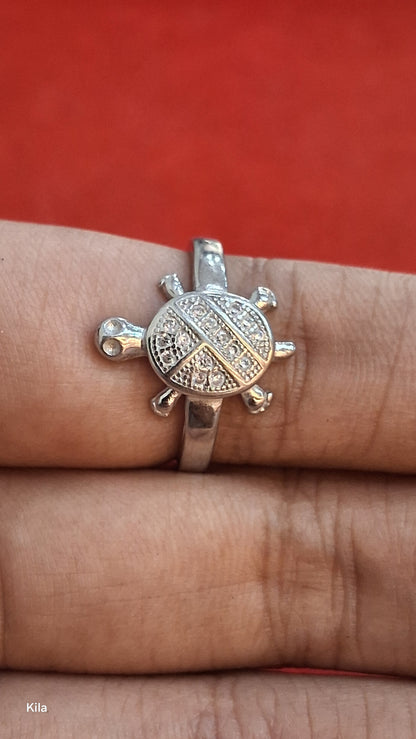 92.5 Silver Premium Tortoise Ring | Stylish Protective Symbol | Elegant Jewellery