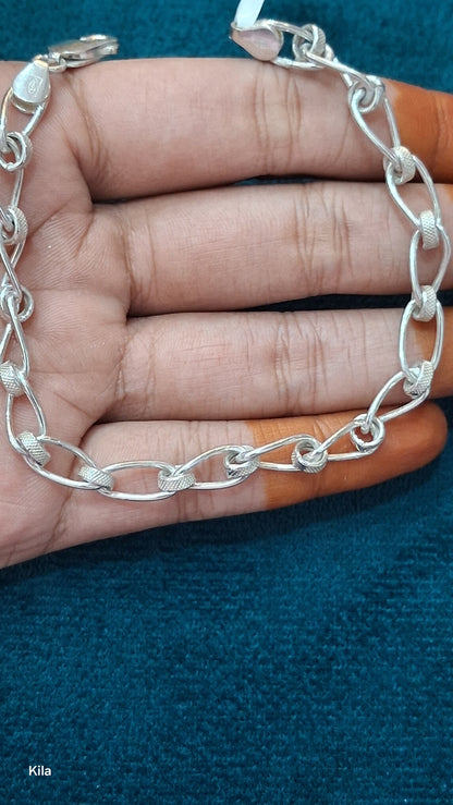 92.5 Silver Men’s Bracelet 8.5 Inches | Stylish Refined Finish | Elegant Jewellery