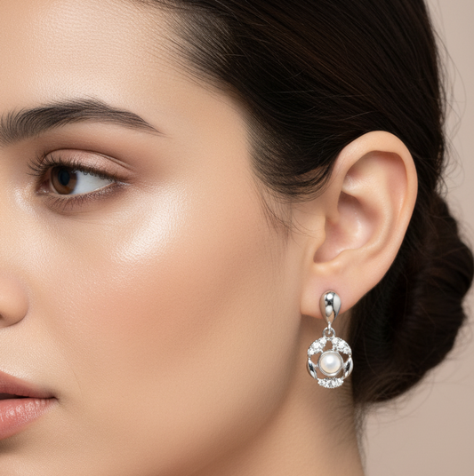 92.5 Silver Stylish Earrings | Modern Elegant Design | Jewellery