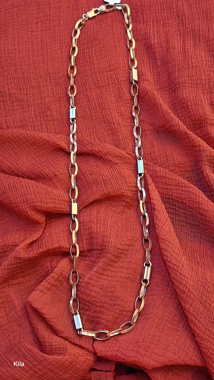 92.5 Silver Rose Gold Men’s Chain 20 Inches | Stylish Dual Tone Finish | Elegant Jewellery