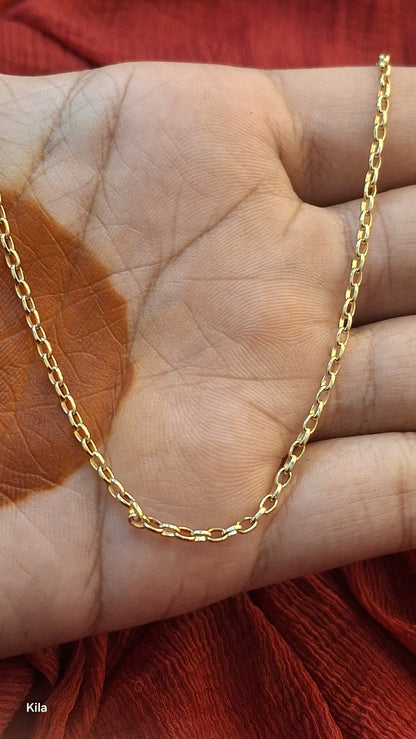 925 Silver Premium Gold Plated Chain 18 Inches | Stylish Elegant Design | Jewellery