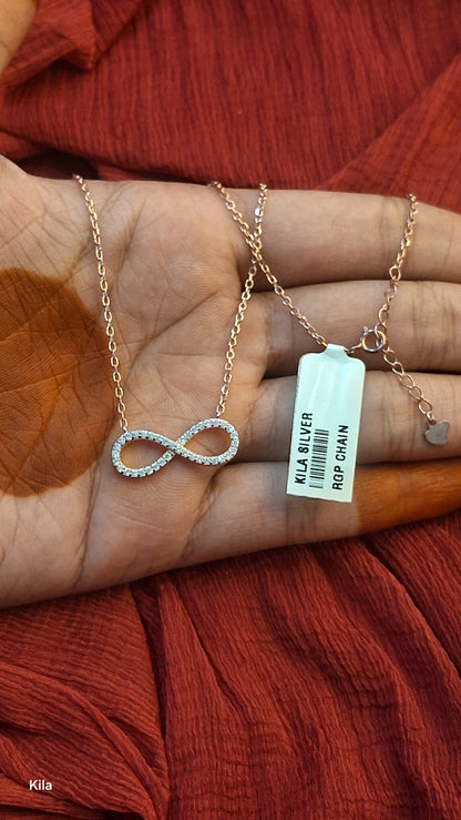 925 Silver Premium Rose Gold Plated Chain 18 Inches | Stylish Elegant Design | Jewellery