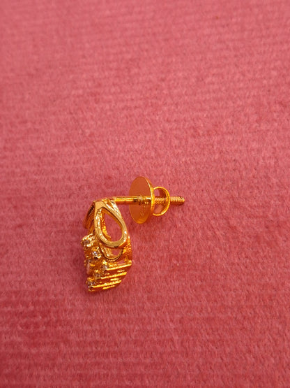 92.5 Silver Gold Plated Grape Design White Stone Earrings | Premium Elegant Jewellery