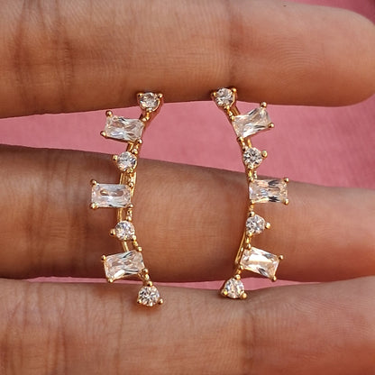 92.5 Silver Premium Gold Plated Earcuffs | Polished Elegant Design | Jewellery
