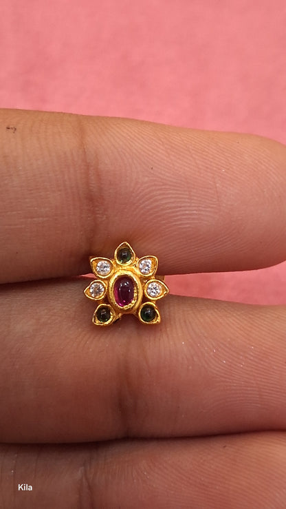 92.5 Silver Gold Plated Stud Earrings | Stylish Sleek Design | Jewellery