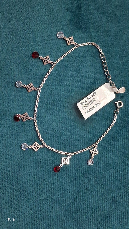 92.5 Silver Charm Bracelet | Stylish Elegant Design | Fashion Jewellery