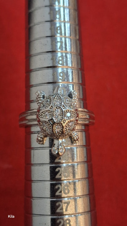 92.5 Silver Modern Tortoise Ring | Stylish Contemporary Design | Jewellery