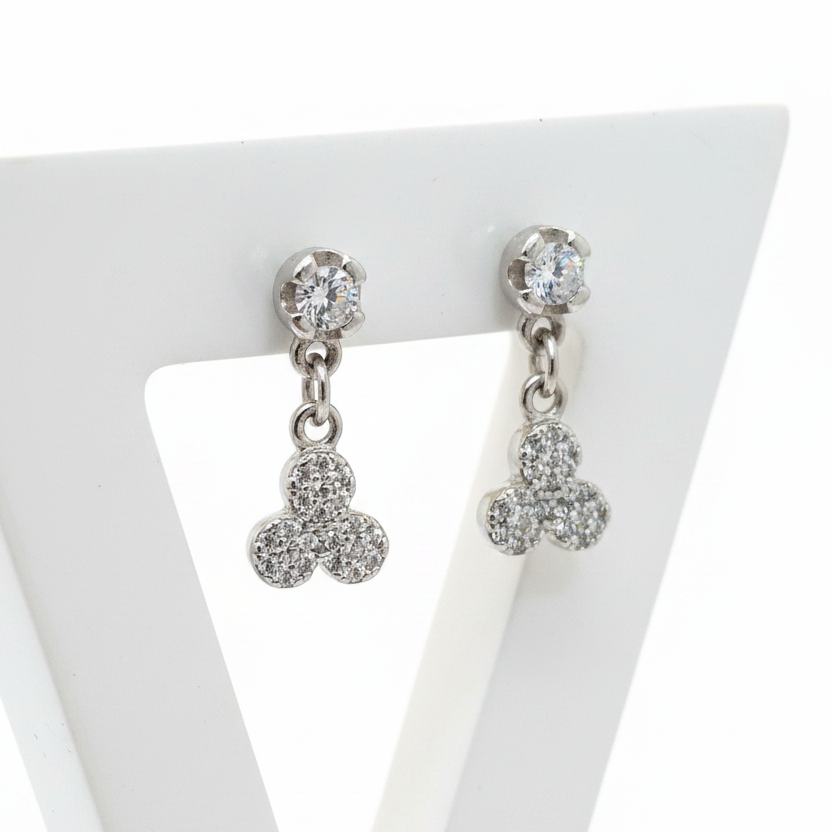92.5 Silver White Stone Earrings | Premium Sparkle Design | Jewellery