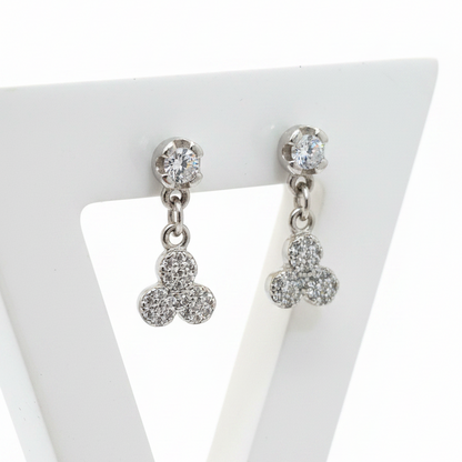 92.5 Silver White Stone Earrings | Premium Sparkle Design | Jewellery