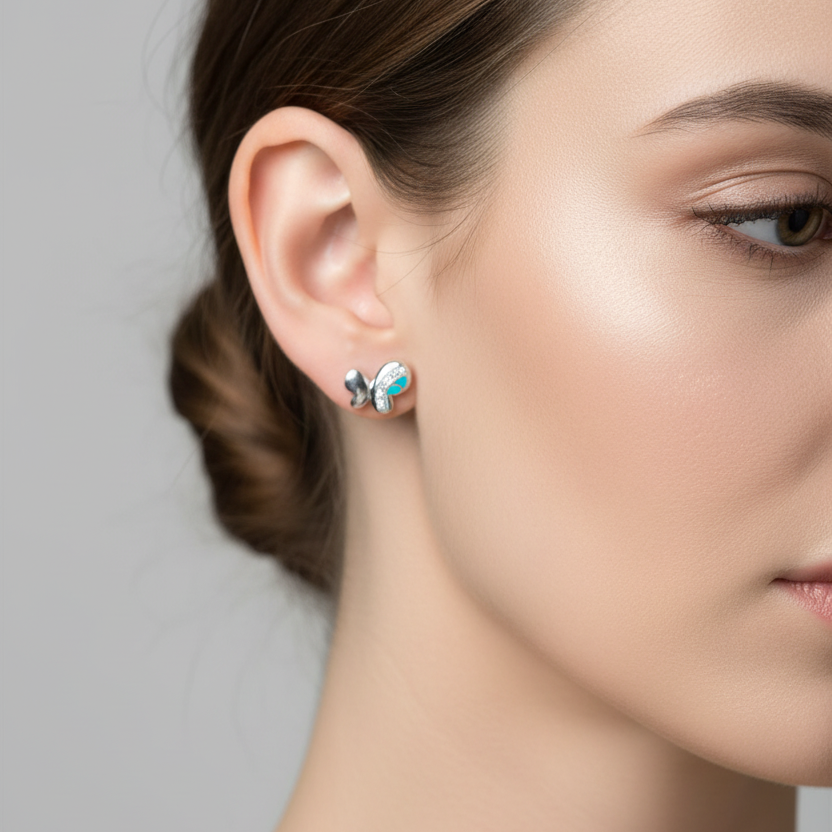92.5 Silver Studs | Stylish Minimal Design | Elegant Jewellery