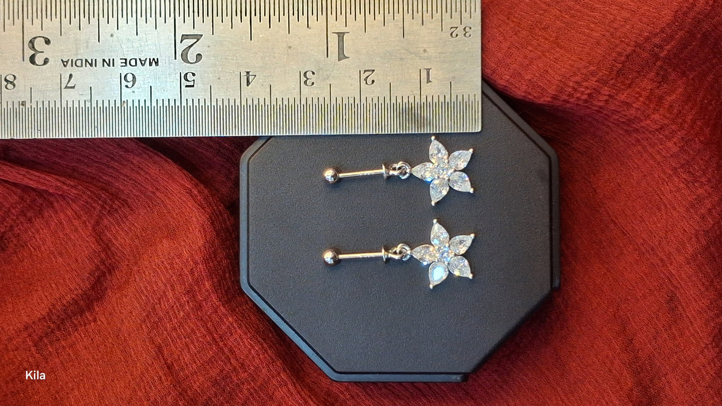 92.5 Silver Flower Bugadi | Stylish Minimal Floral Design | Elegant Jewellery