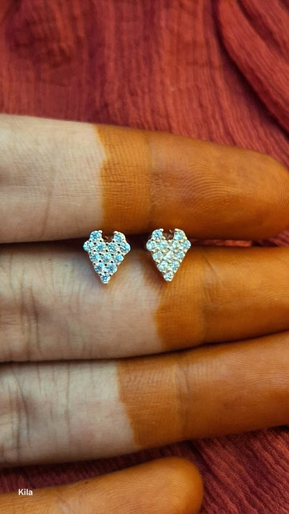 92.5 Silver Rose Gold Plated Studs | Stylish Elegant Design | Premium Jewellery